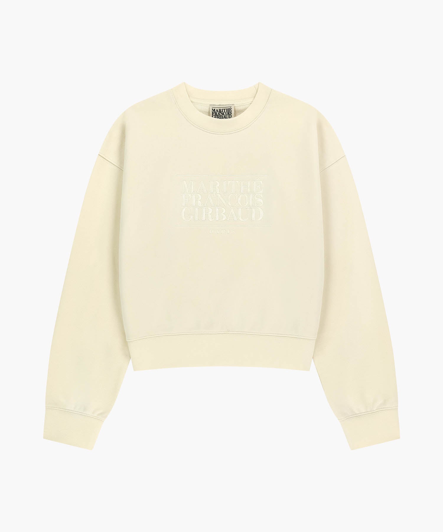 Marithe & Francois Girbaud - Classic Logo Crop Sweatshirt (Ivory) product image 6 | TRAB K-Fashion Australia