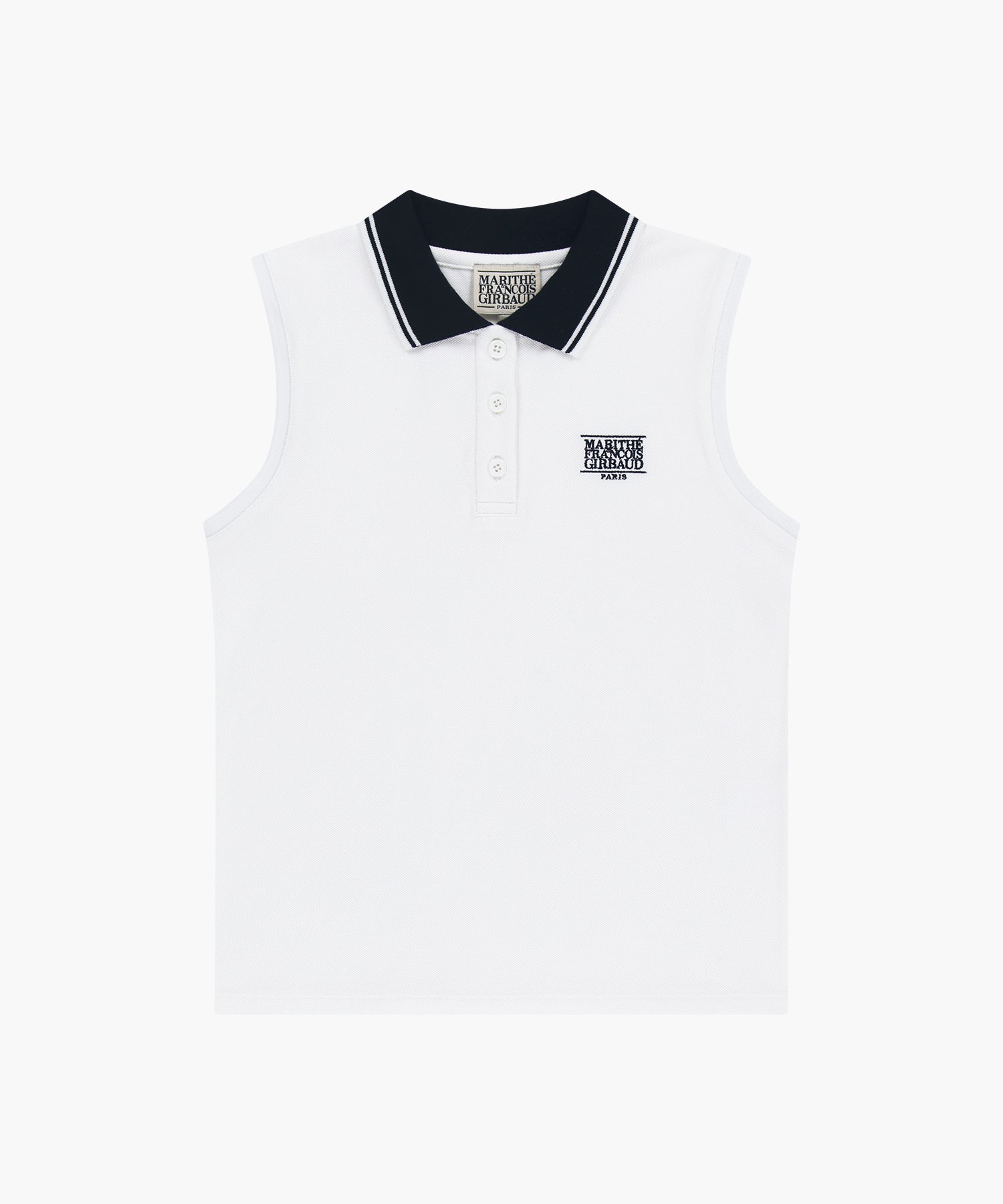 Marithe & Francois Girbaud - Small Classic Logo Pk Collar Sleeveless (White) product image 6 | TRAB K-Fashion Australia