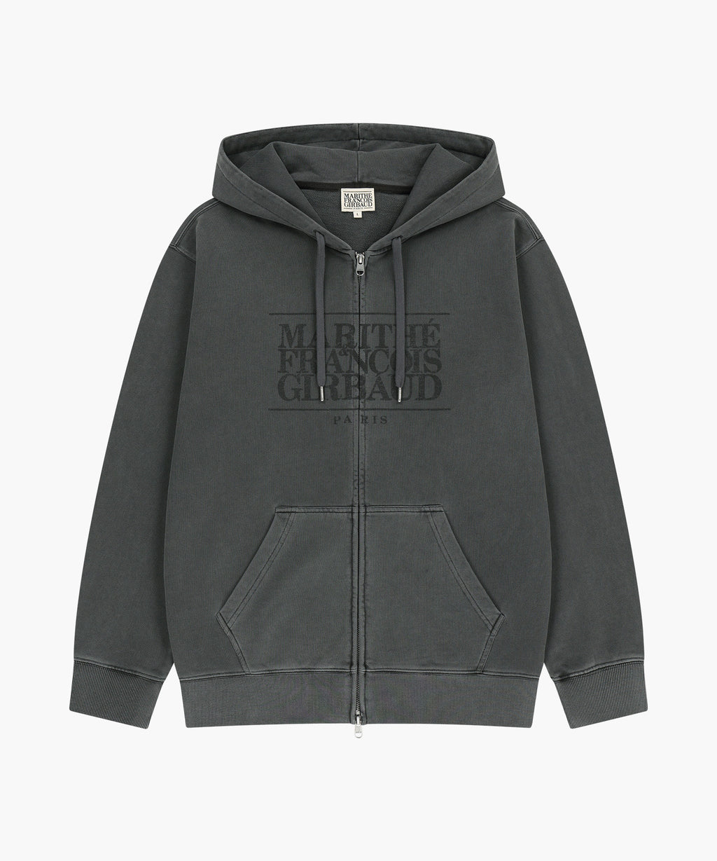 Marithe & Francois Girbaud - Classic Logo Dyeing Hoodie Zipup (Charcoal) product image 6 | TRAB K-Fashion Australia