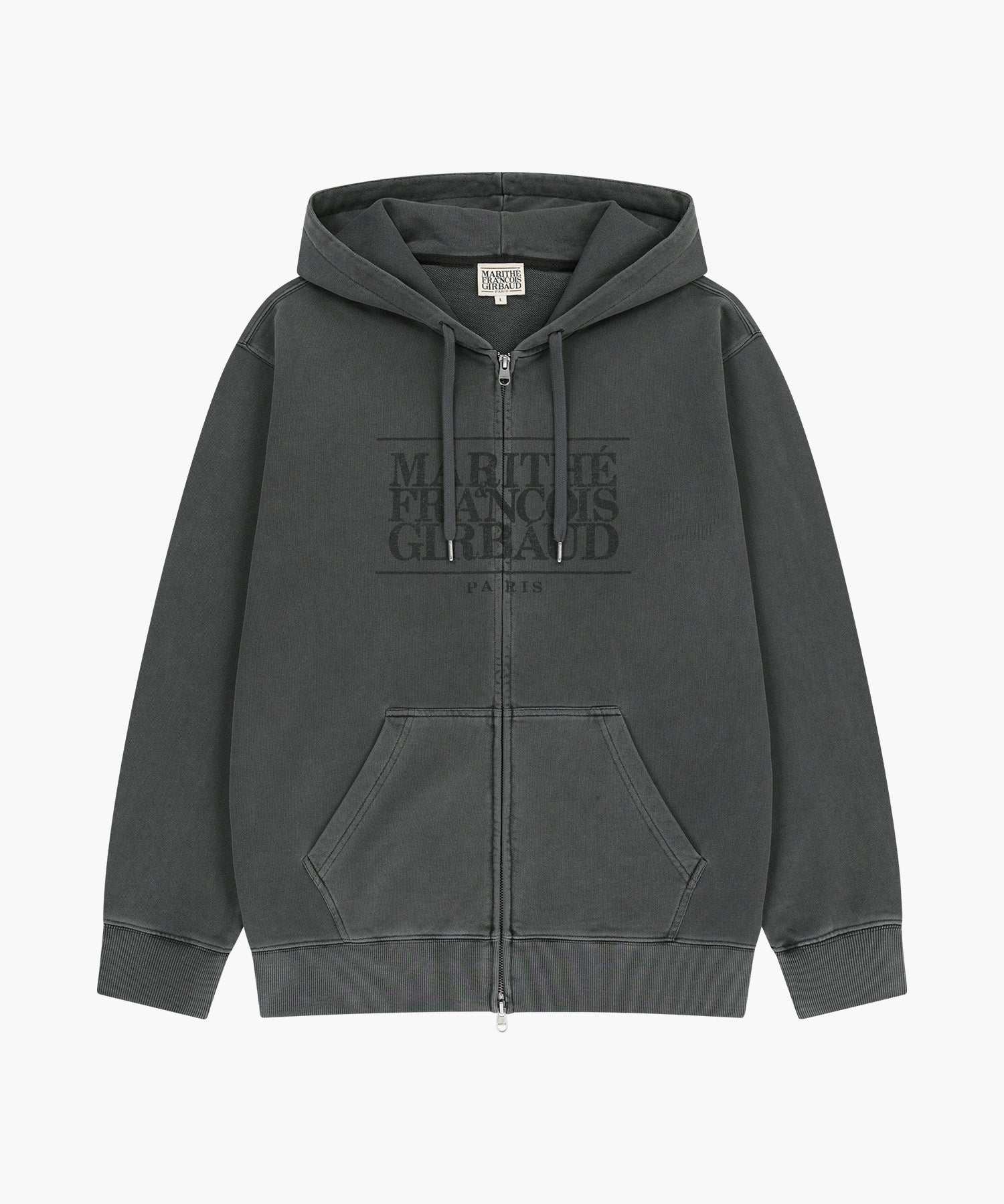 Marithe & Francois Girbaud - Classic Logo Dyeing Hoodie Zipup (Charcoal) product image 6 | TRAB K-Fashion Australia