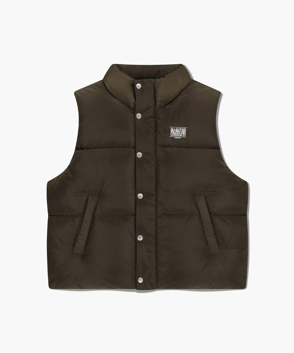 Marithe & Francois Girbaud - Classic Logo Down Vest (Dark Brown) product image 6 | TRAB K-Fashion Australia