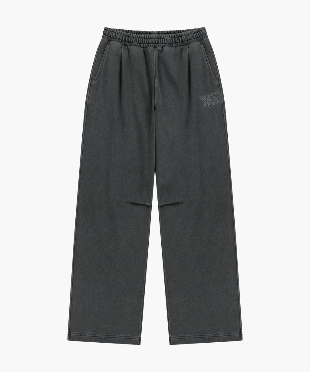 Marithe & Francois Girbaud - Outline Classic Logo Dyeing Tuck Wide Sweat Pants (Charcoal) product image 6 | TRAB K-Fashion Australia