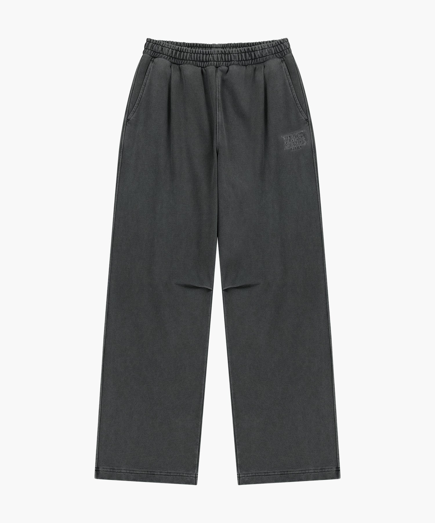 Marithe & Francois Girbaud - Outline Classic Logo Dyeing Tuck Wide Sweat Pants (Charcoal) product image 6 | TRAB K-Fashion Australia