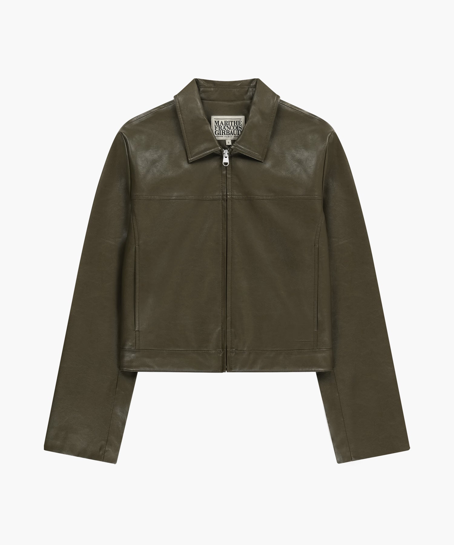 Marithe & Francois Girbaud - Crop Faux Leather Jacket (Khaki) product image 9 | TRAB K-Fashion Australia