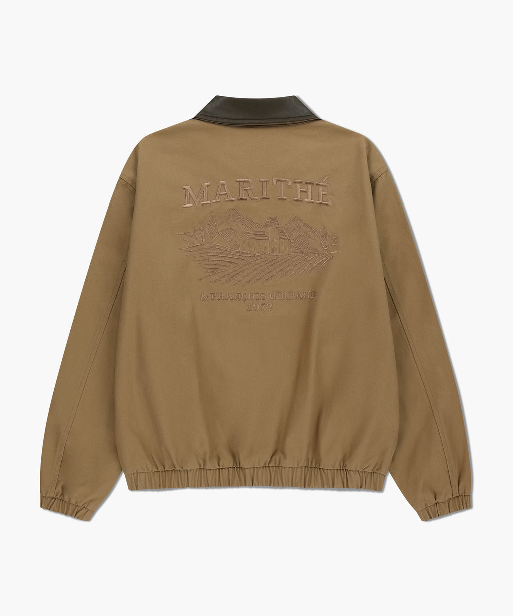 Marithe & Francois Girbaud - Graphic Embroidery Cotton Bomber Jacket (Beige) product image 6 | TRAB K-Fashion Australia