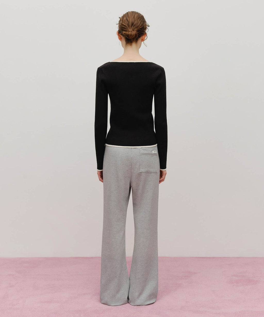 Marithe & Francois Girbaud - Lace Point Boots Cut Sweat Pants (Heather Gray) product image 6 | TRAB K-Fashion Australia