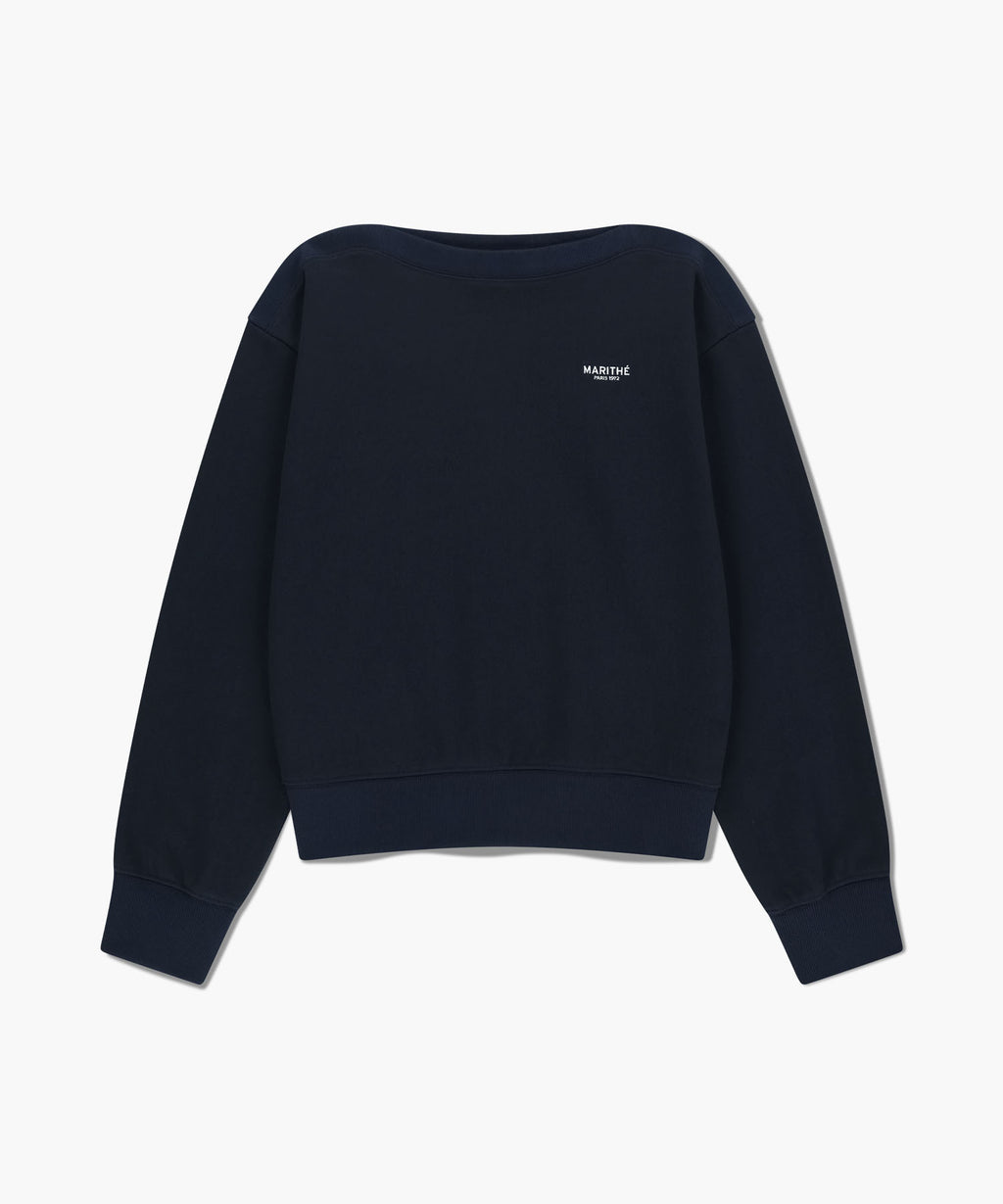 Marithe & Francois Girbaud - Boat Neck Oversized Sweatshirt (Navy) product image 6 | TRAB K-Fashion Australia