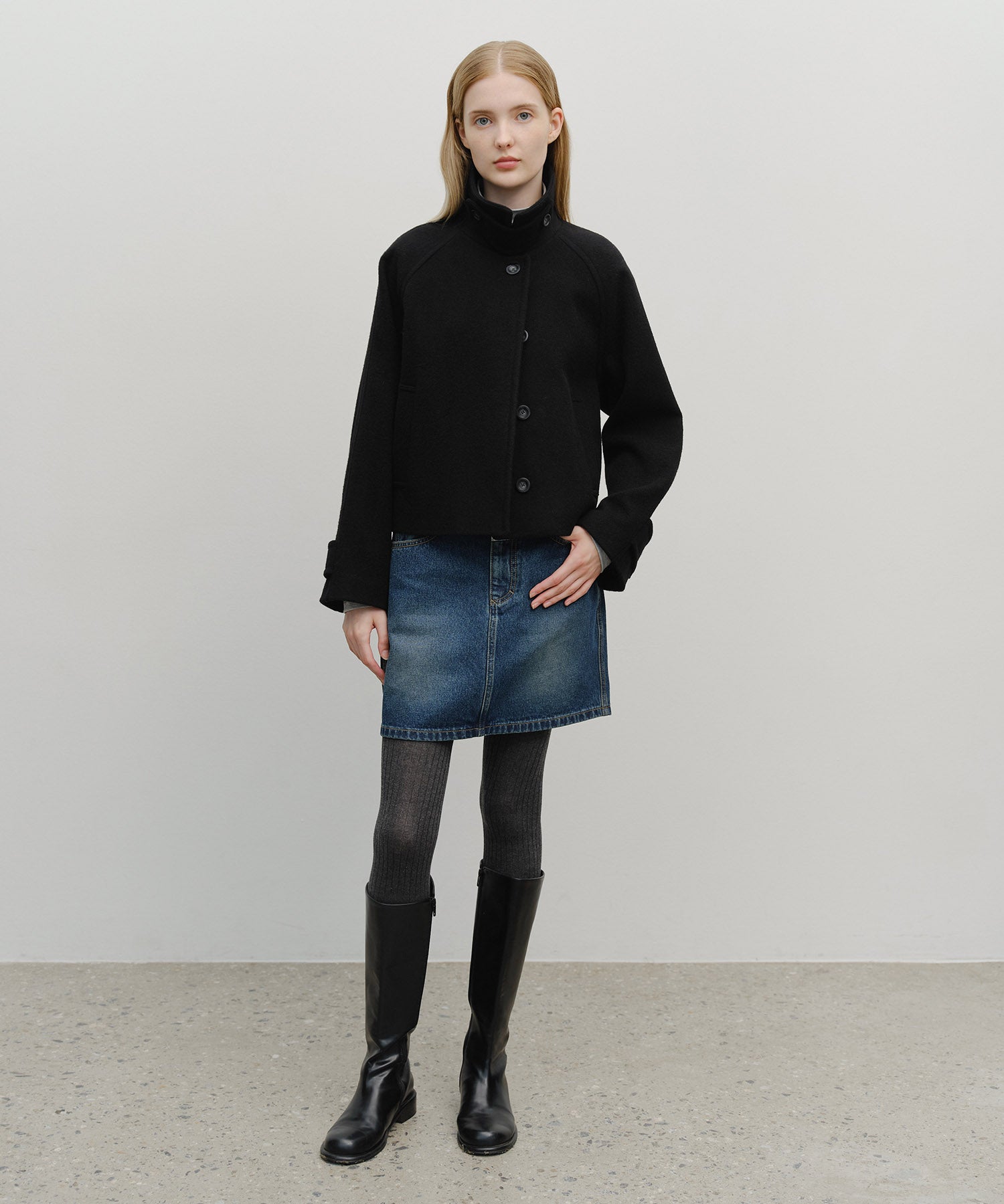 Marithe & Francois Girbaud - Oversized Crop Coat (Black) product image 6 | TRAB K-Fashion Australia