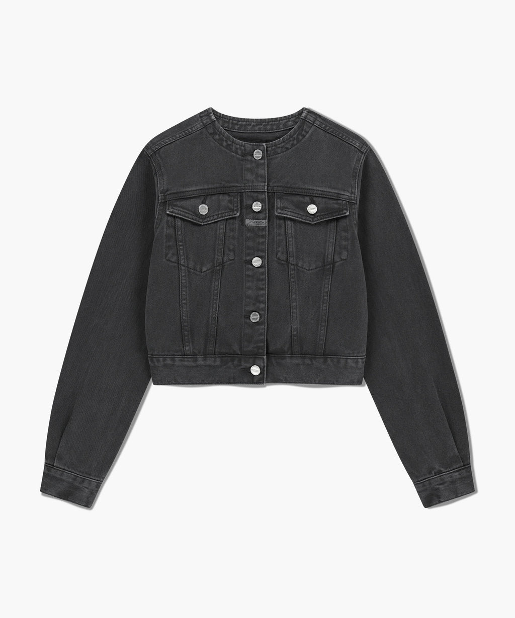 Marithe & Francois Girbaud - Collarless Denim Jacket (Dark Gray) product image 6 | TRAB K-Fashion Australia