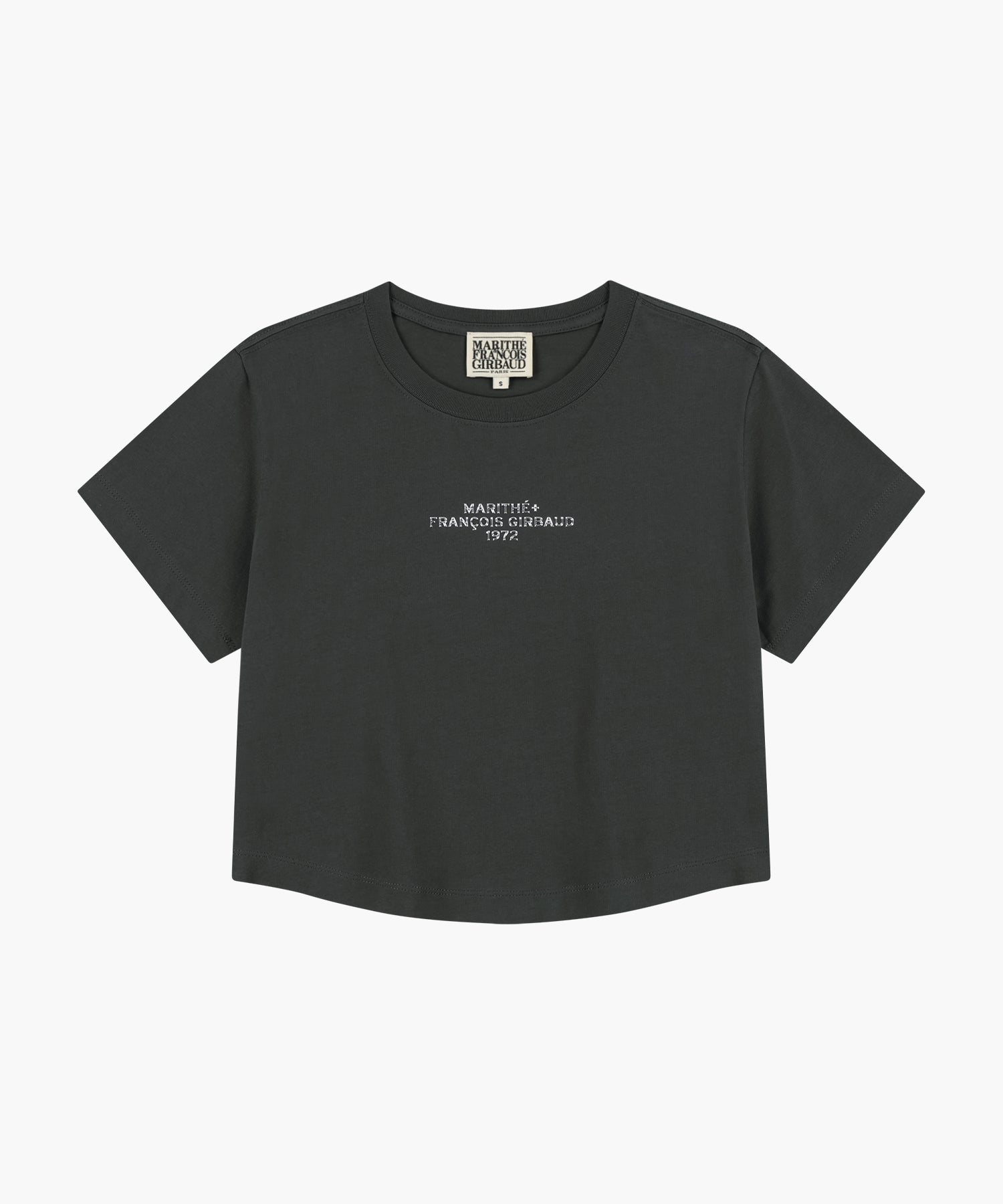 Marithe & Francois Girbaud - Silver Lettering Crop Tee (Charcoal) product image 6 | TRAB K-Fashion Australia