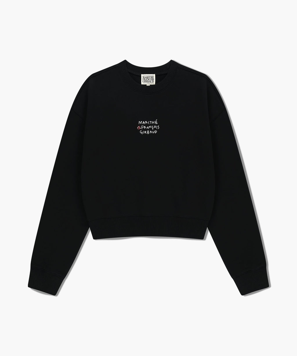 Marithe & Francois Girbaud - Marithe Love Graphic Crop Sweatshirt (Black) product image 6 | TRAB K-Fashion Australia