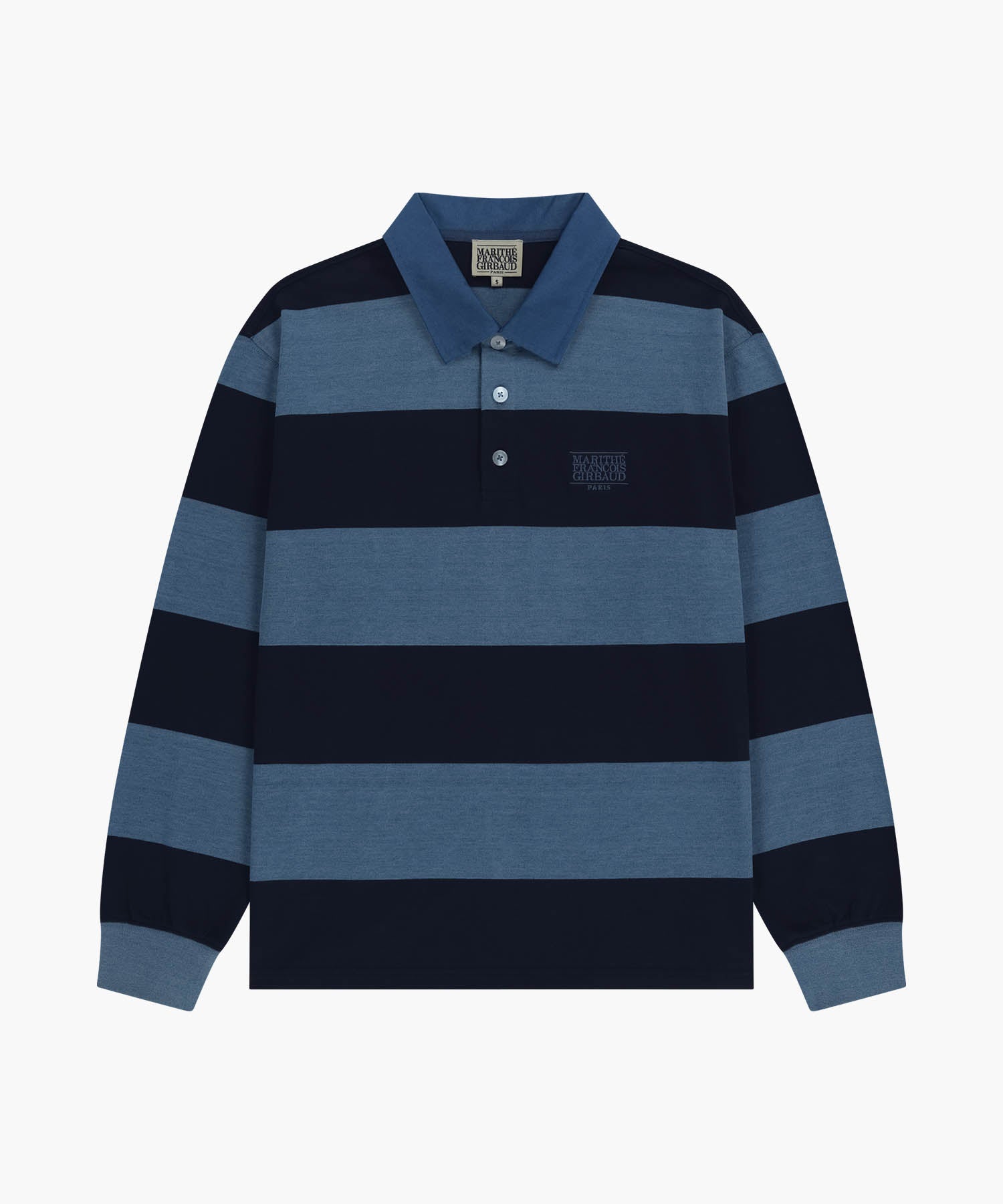 Marithe & Francois Girbaud - Washed Denim Collar Long Sleeve Tee (Blue) product image 6 | TRAB K-Fashion Australia
