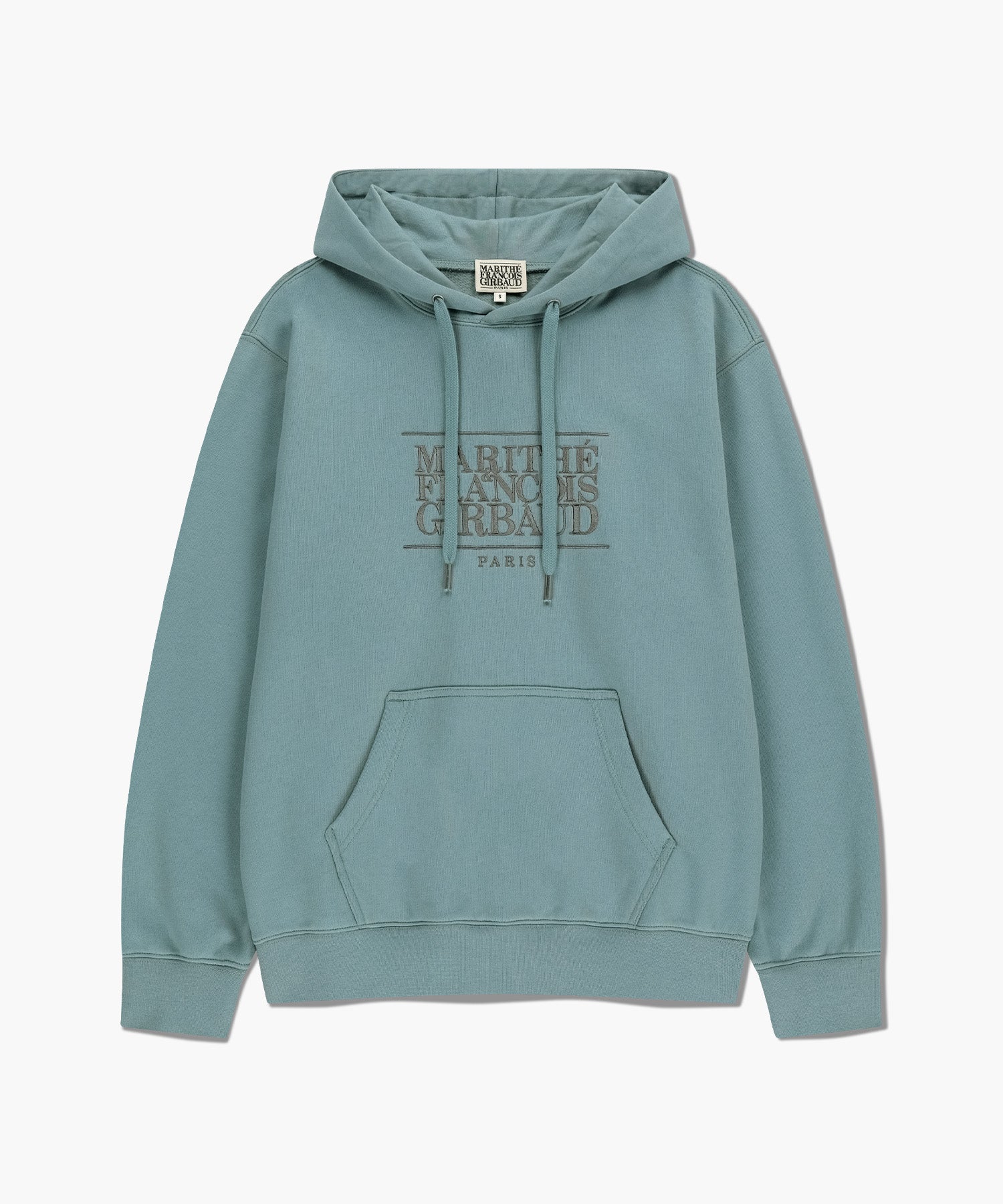 Marithe & Francois Girbaud - Classic Logo Embroidery Hoodie (brushed) (Mint Gray) product image 6 | TRAB K-Fashion Australia