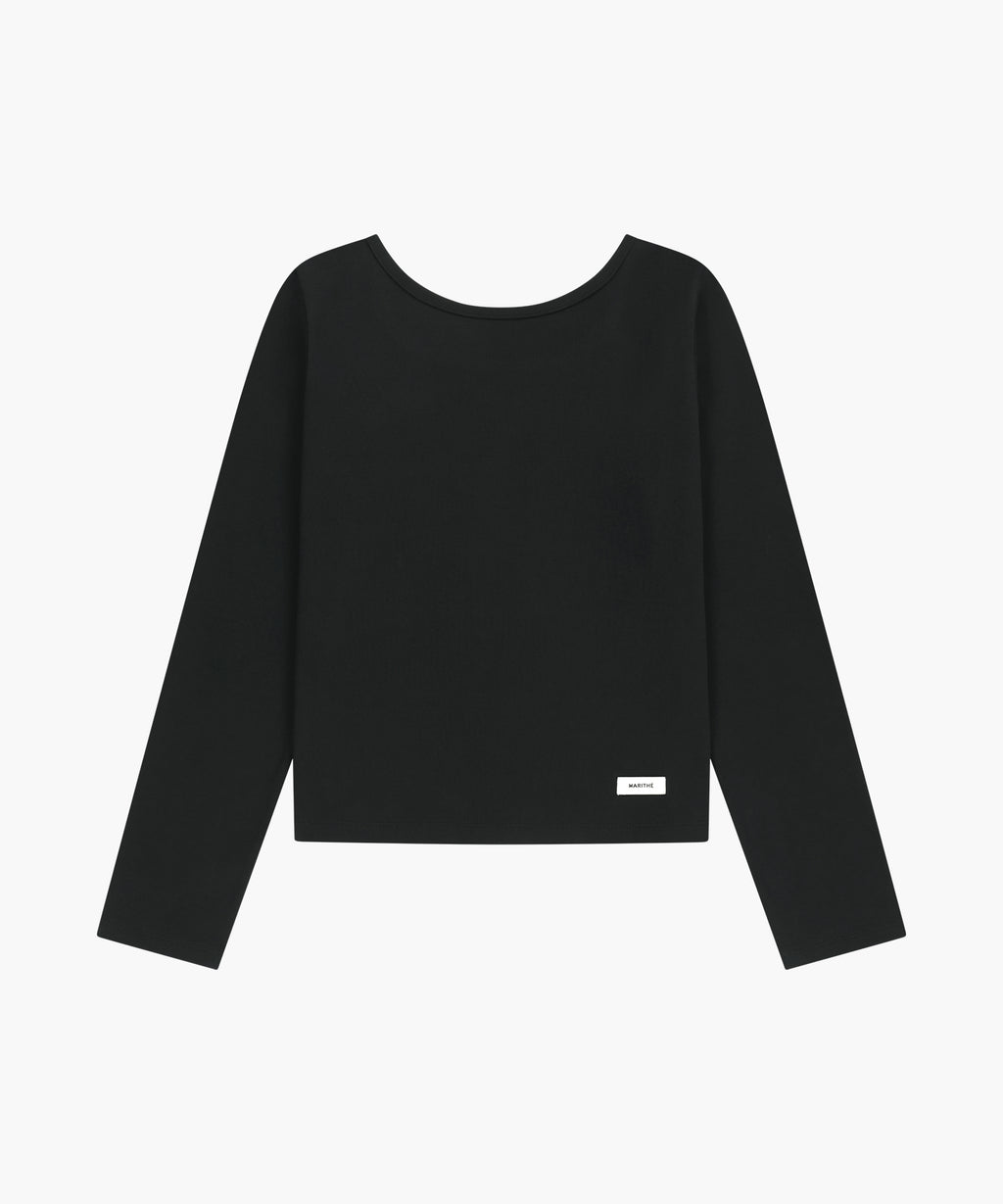 Marithe & Francois Girbaud - Basic Scoop Back Long Sleeve (Black) product image 6 | TRAB K-Fashion Australia