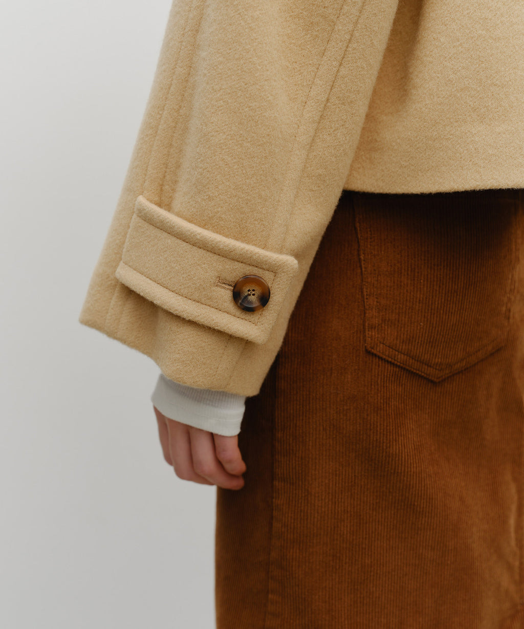 Marithe & Francois Girbaud - Oversized Crop Coat (Beige) product image 6 | TRAB K-Fashion Australia