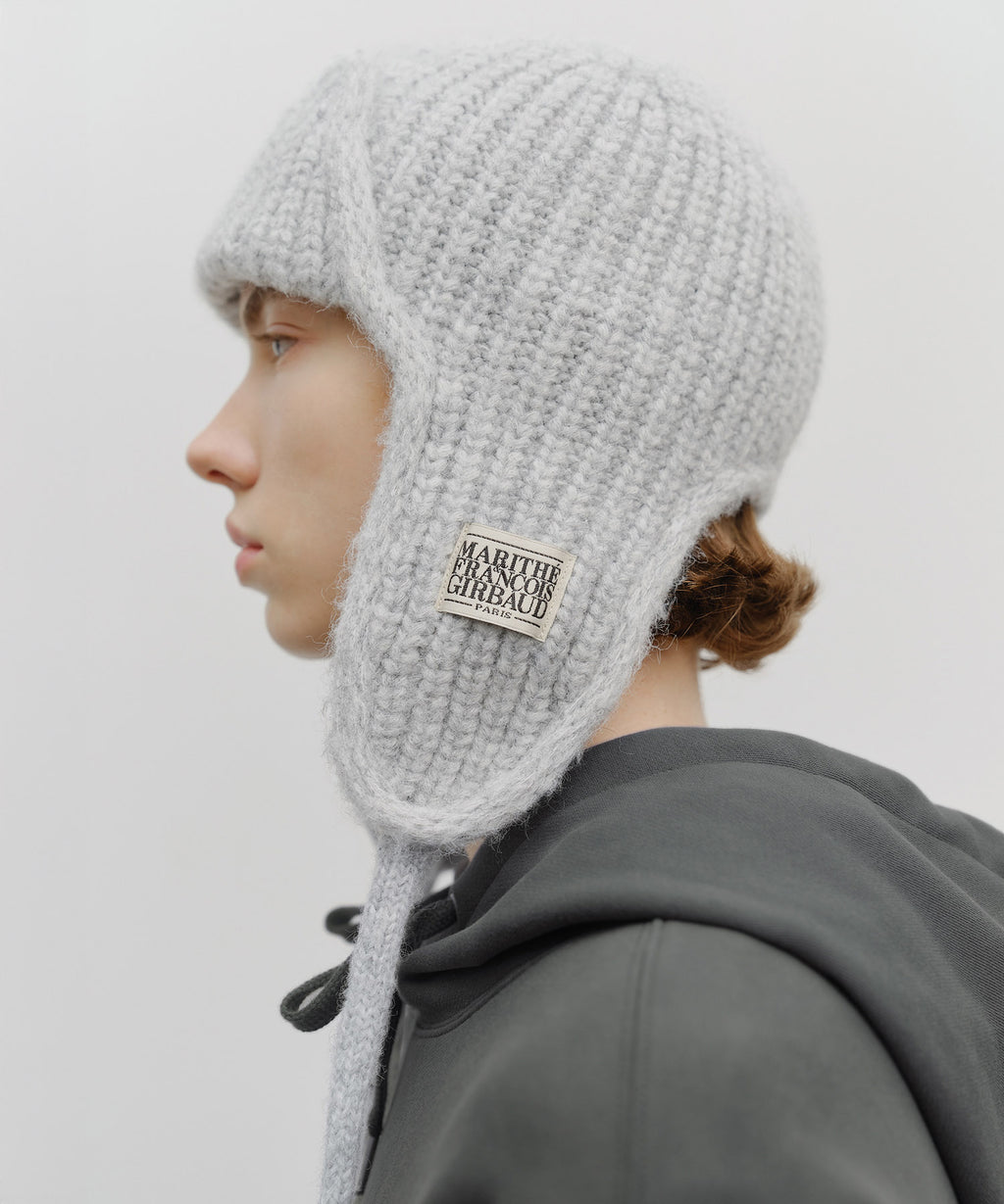 Marithe & Francois Girbaud - Classic Logo Earflap Beanie (Gray) product image 6 | TRAB K-Fashion Australia