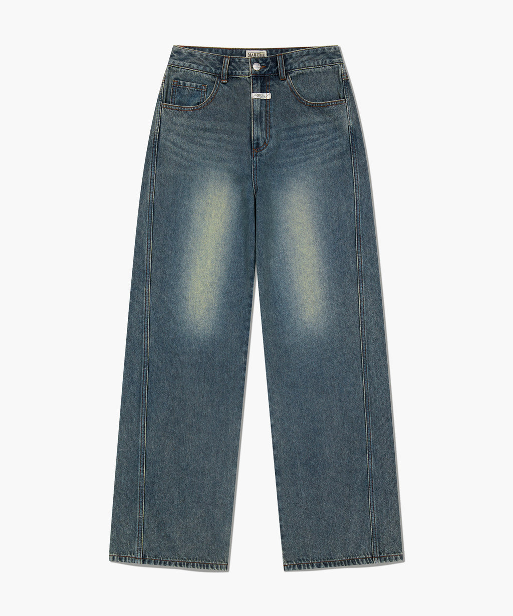 Marithe & Francois Girbaud - Vintage Washed Denim Pants (Blue) product image 9 | TRAB K-Fashion Australia