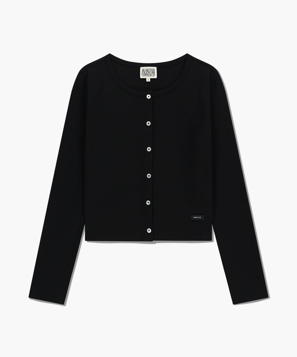 Marithe & Francois Girbaud - Basic Cotton Cardigan (Black) product image 6 | TRAB K-Fashion Australia