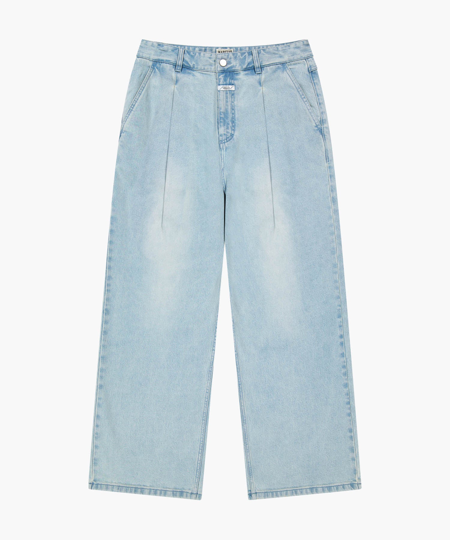Marithe & Francois Girbaud - New M Low-waist Tuck Wide Denim Pants (Light Blue) product image 6 | TRAB K-Fashion Australia