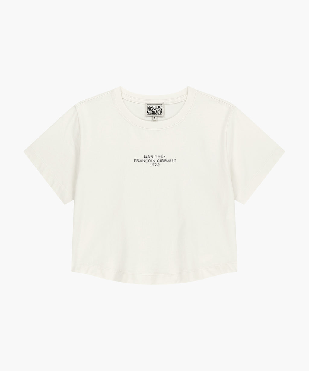 Marithe & Francois Girbaud - Silver Lettering Crop Tee (Ivory) product image 6 | TRAB K-Fashion Australia