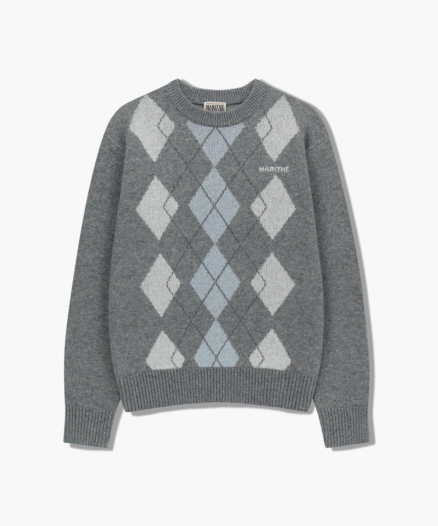 Marithe & Francois Girbaud - Argyle Jqd Knit Pullover (Heather Gray) product image 6 | TRAB K-Fashion Australia