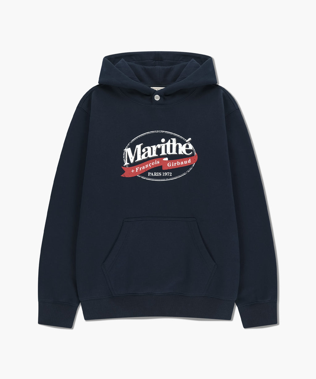 Marithe & Francois Girbaud - Vintage Stamp Graphic Hoodie (brushed) (Navy) product image 6 | TRAB K-Fashion Australia