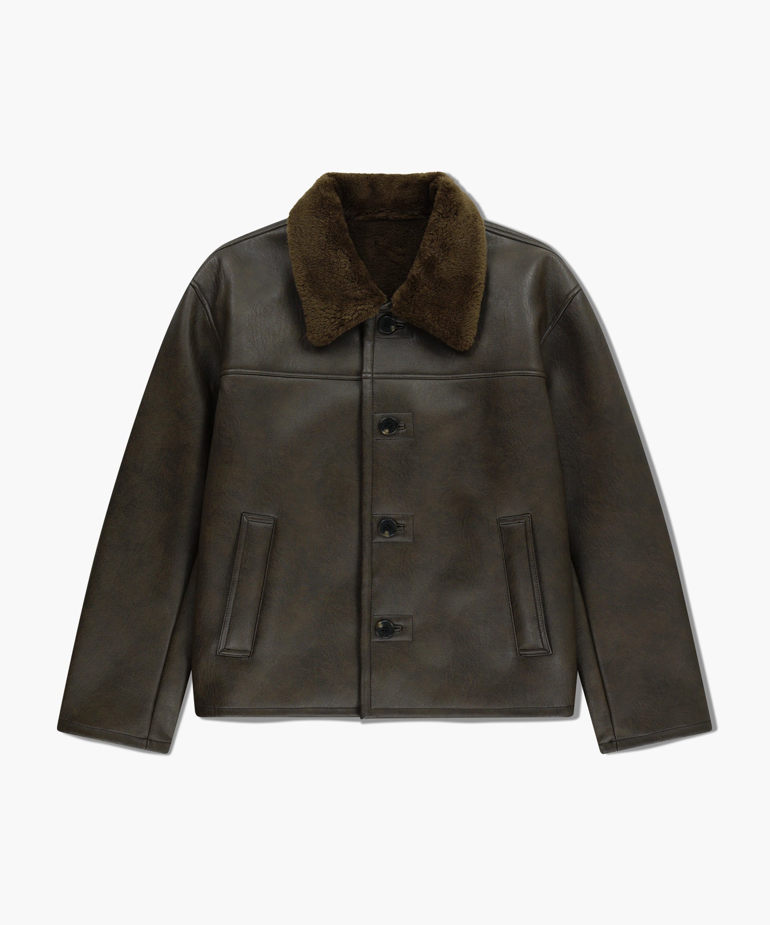 Marithe & Francois Girbaud - Faux Leather Over Fit Mustang Jacket (Brown) product image 9 | TRAB K-Fashion Australia