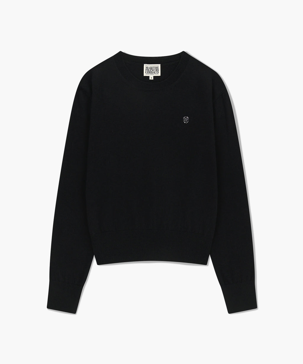 Marithe & Francois Girbaud - Basic Crop Knit Pullover (Black) product image 6 | TRAB K-Fashion Australia