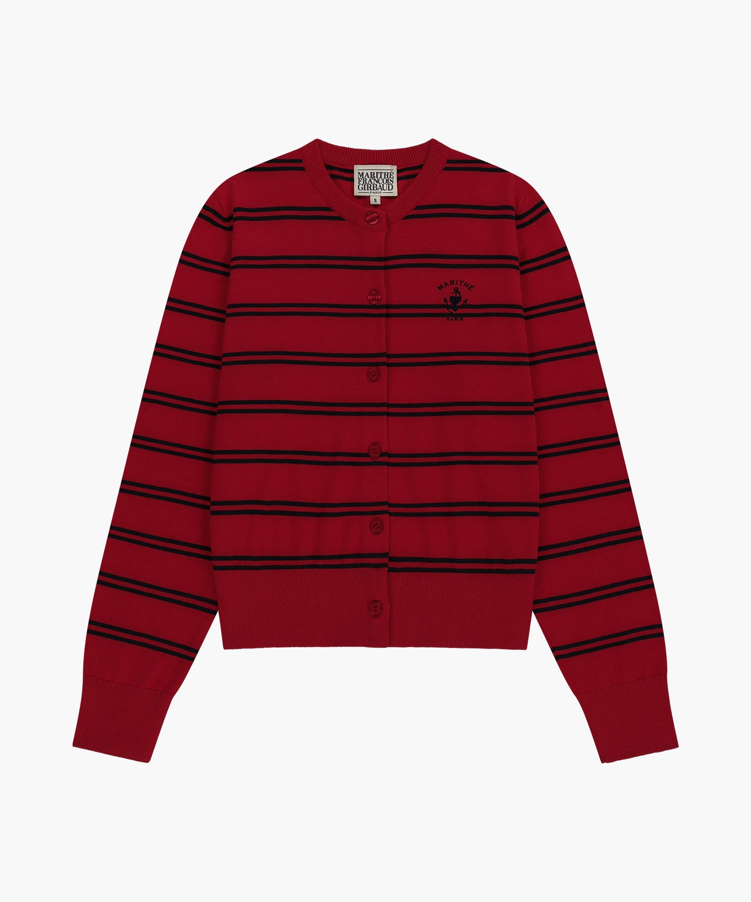 Marithe & Francois Girbaud - Stripe Knit Cardigan (Red) product image 6 | TRAB K-Fashion Australia