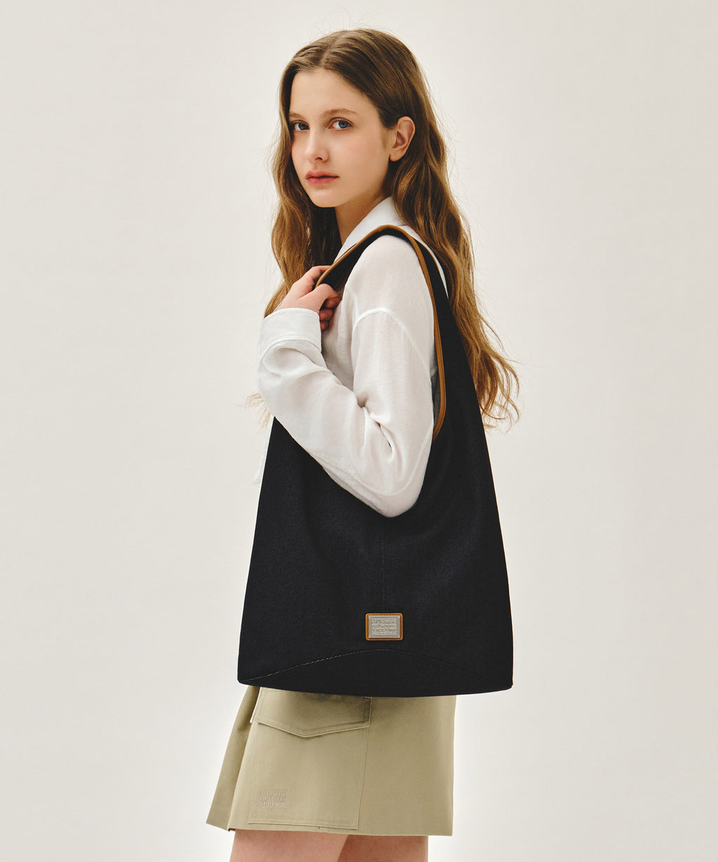 Marithe & Francois Girbaud - Classic Logo One Shoulder Bucket Bag (Dark Blue) product image 6 | TRAB K-Fashion Australia