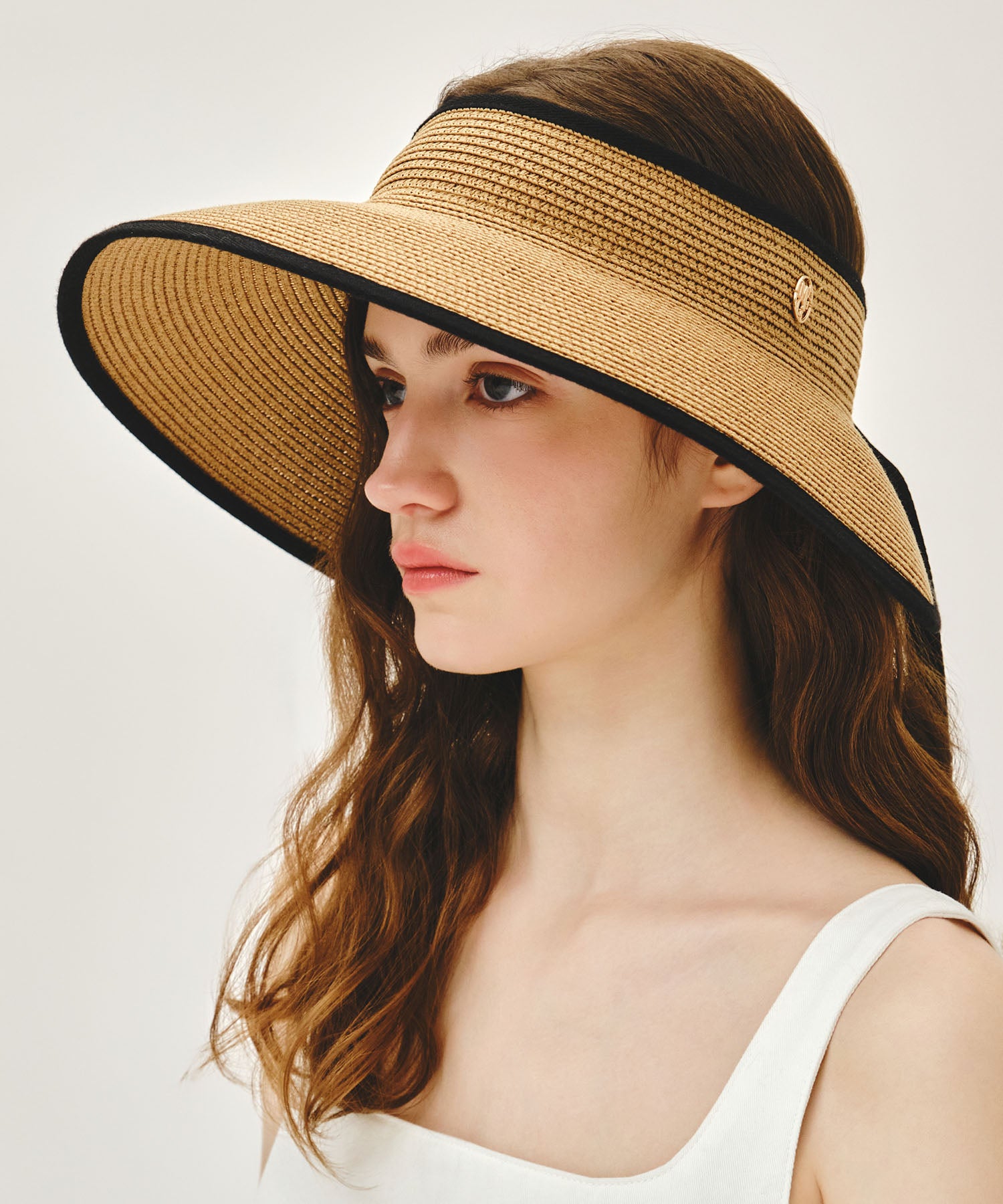 Marithe & Francois Girbaud - Circle Logo Wide Sun Visor (Black) product image 6 | TRAB K-Fashion Australia