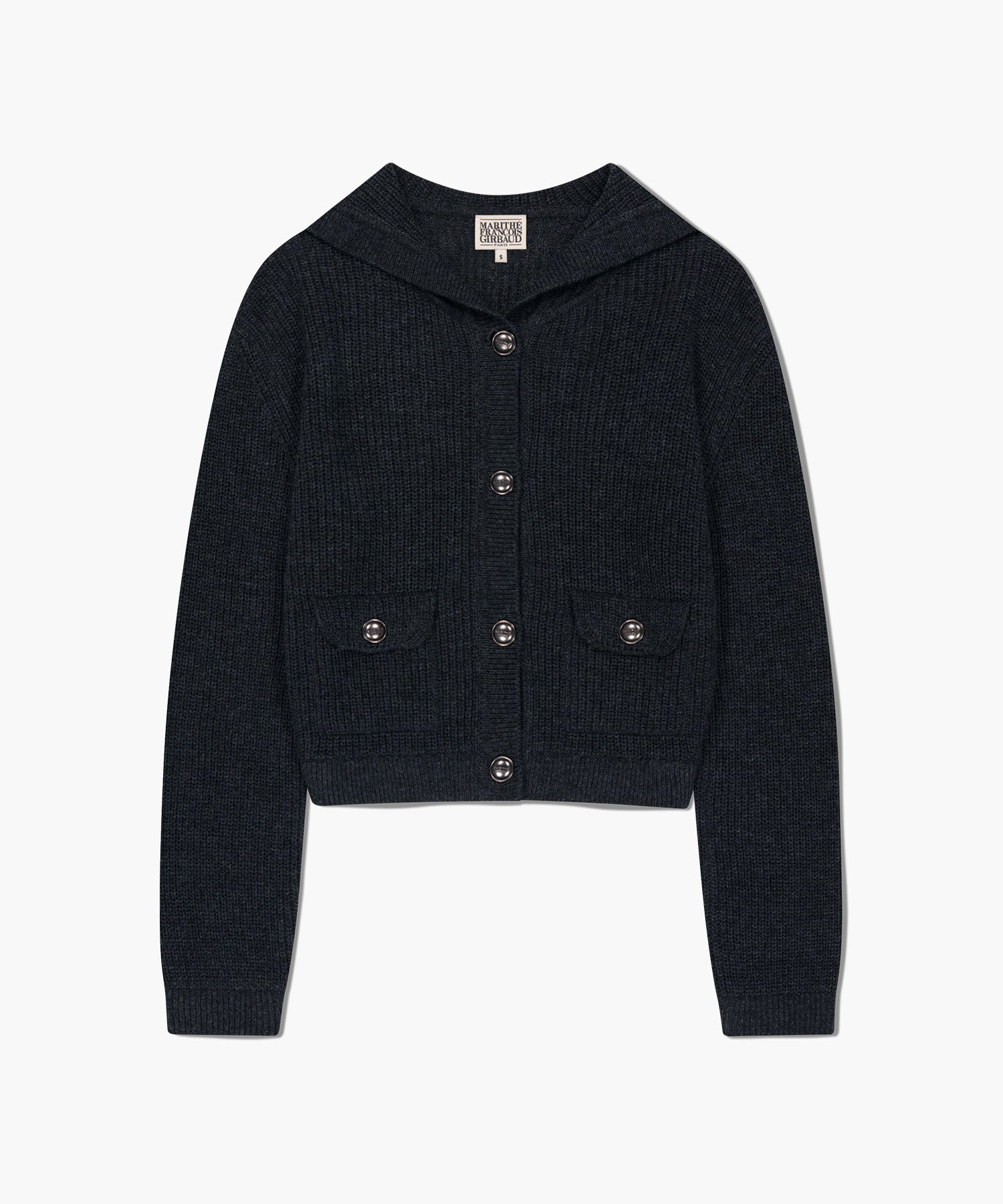 Marithe & Francois Girbaud - Sailor Rib Knit Cardigan (Dark Heather Gray) product image 6 | TRAB K-Fashion Australia