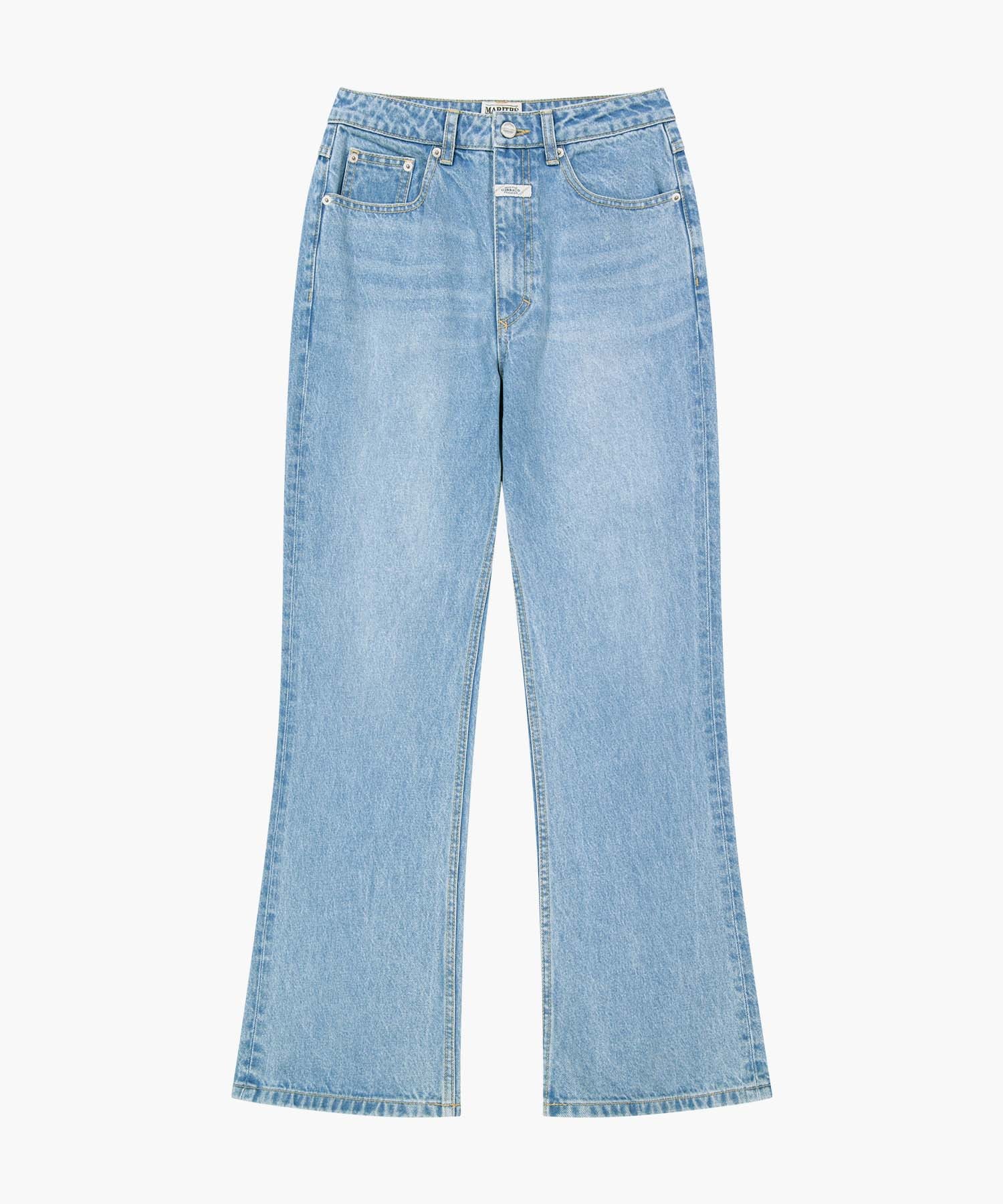 Marithe & Francois Girbaud - Relaxed Fit Boots-cut Denim Pants (Light Blue) product image 6 | TRAB K-Fashion Australia