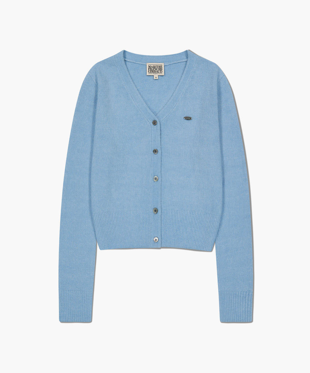 Marithe & Francois Girbaud - V-neck Crop Cardigan (Sky Blue) product image 6 | TRAB K-Fashion Australia