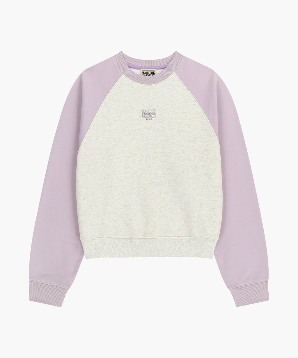 Marithe & Francois Girbaud - Block Classic Logo Raglan Crop Sweatshirt (Light Purple) product image 6 | TRAB K-Fashion Australia
