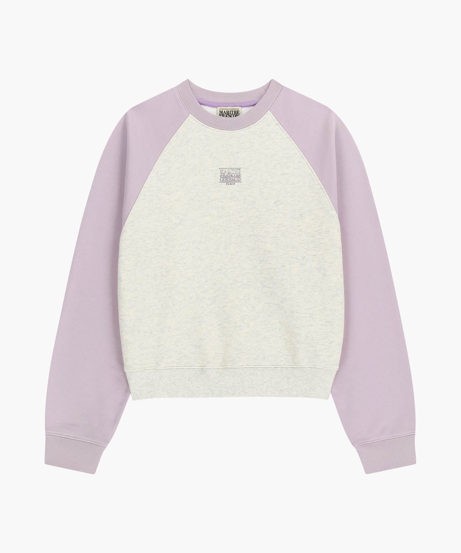 Marithe & Francois Girbaud - Block Classic Logo Raglan Crop Sweatshirt (Light Purple) product image 6 | TRAB K-Fashion Australia