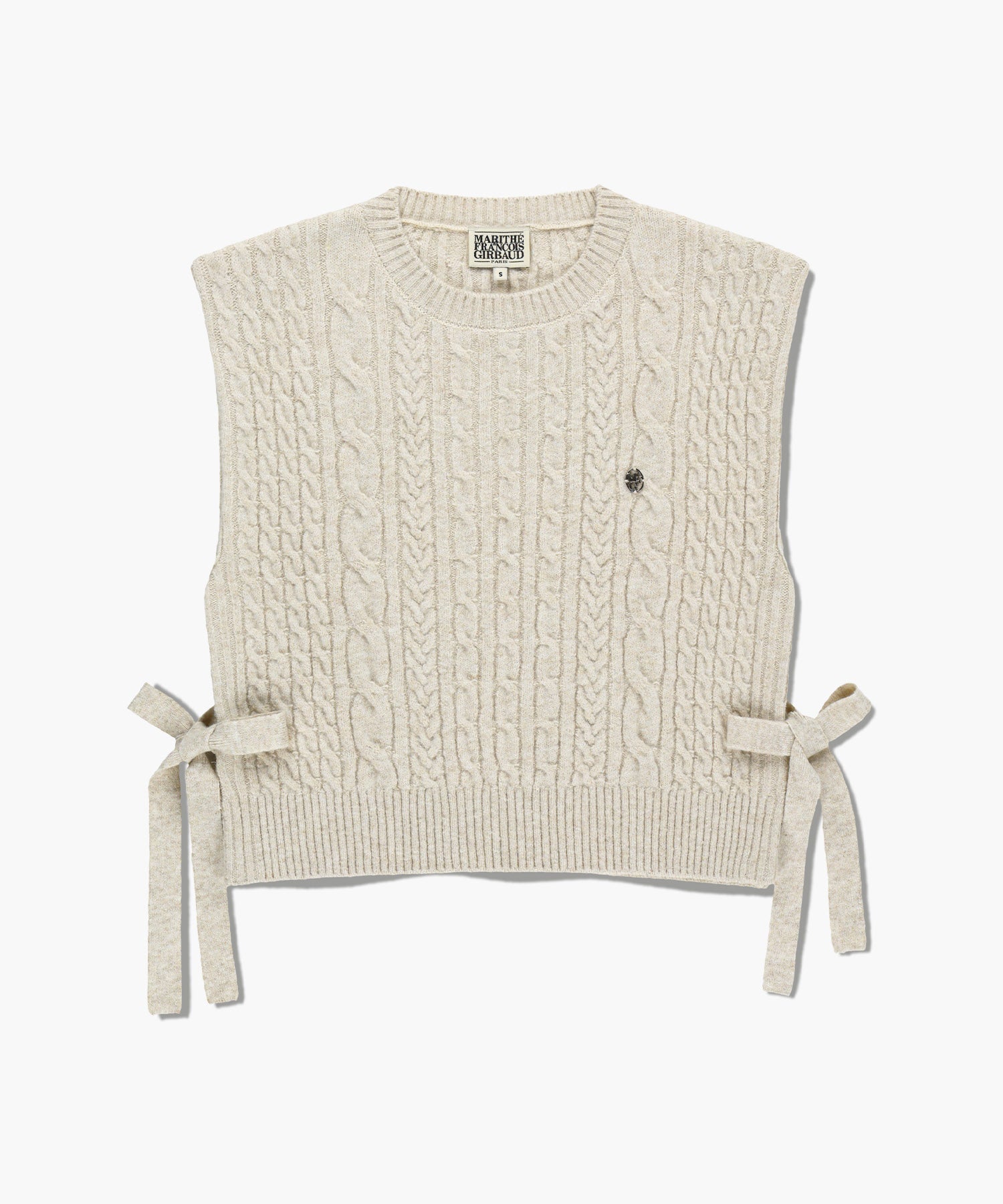 Marithe & Francois Girbaud - Side Ribbon Knit Vest (Ivory) product image 6 | TRAB K-Fashion Australia
