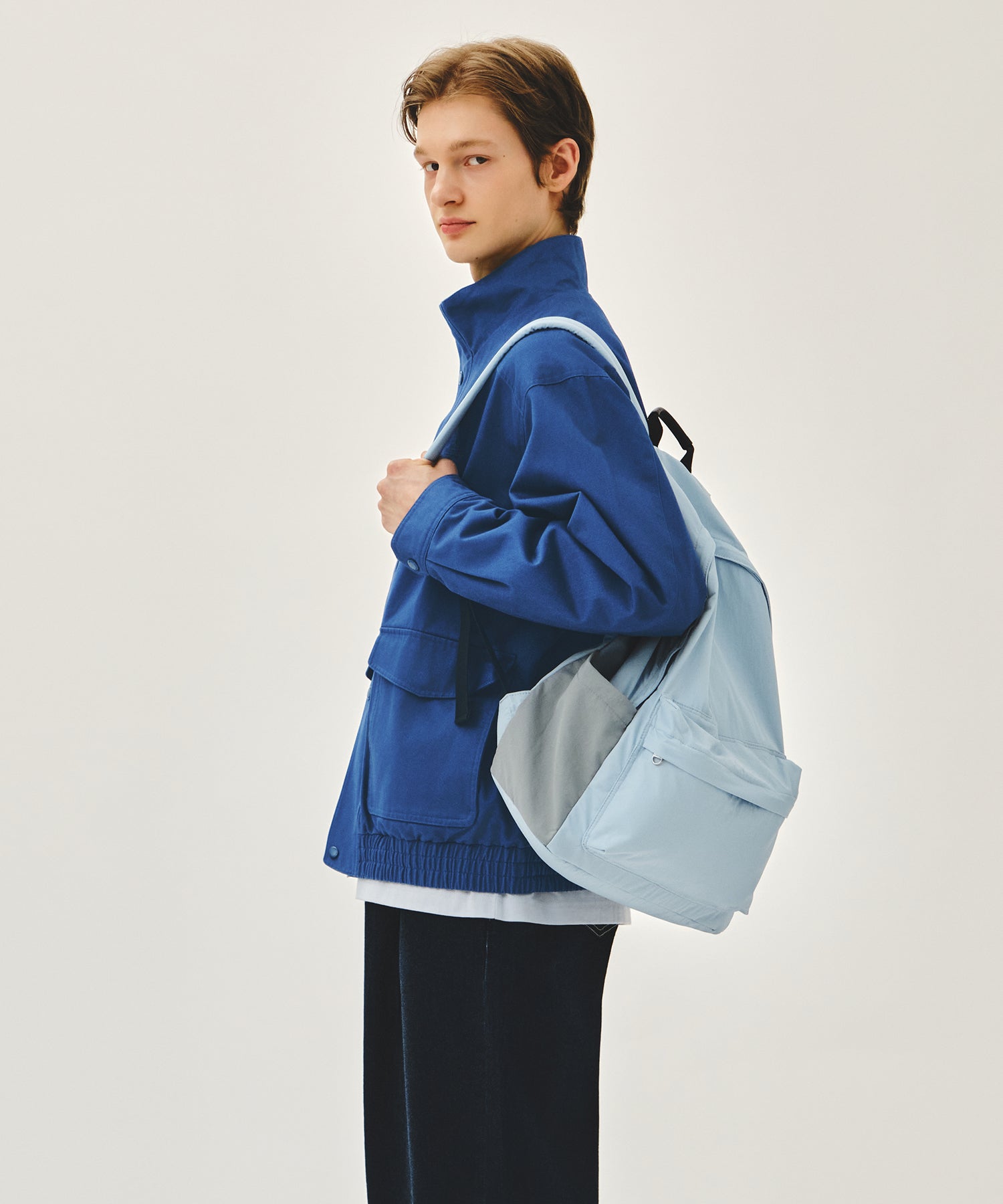 Marithe & Francois Girbaud - Classic Logo Light Backpack (Light Blue) product image 6 | TRAB K-Fashion Australia