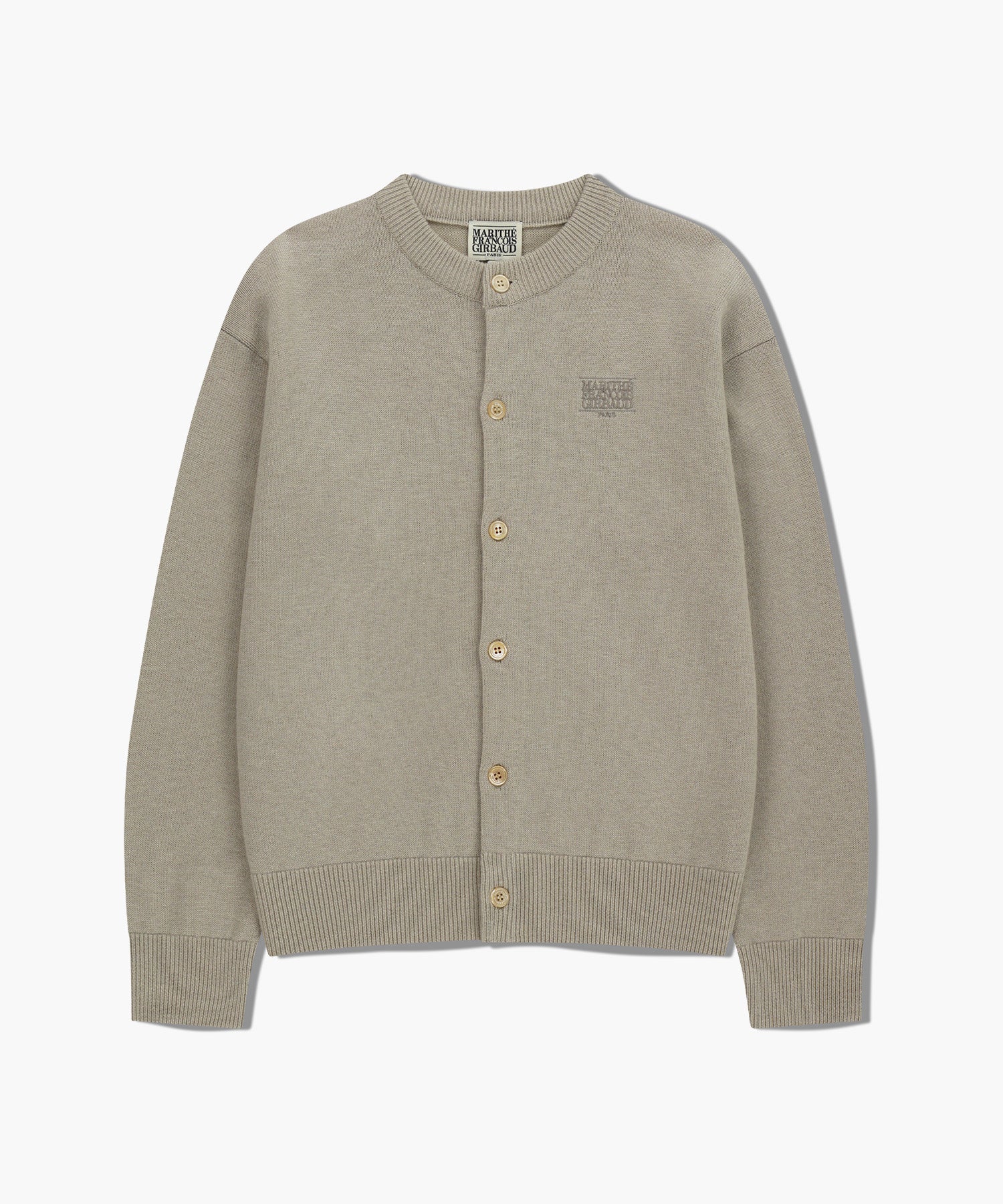 Marithe & Francois Girbaud - Basic Round Neck Cardigan (Beige) product image 6 | TRAB K-Fashion Australia