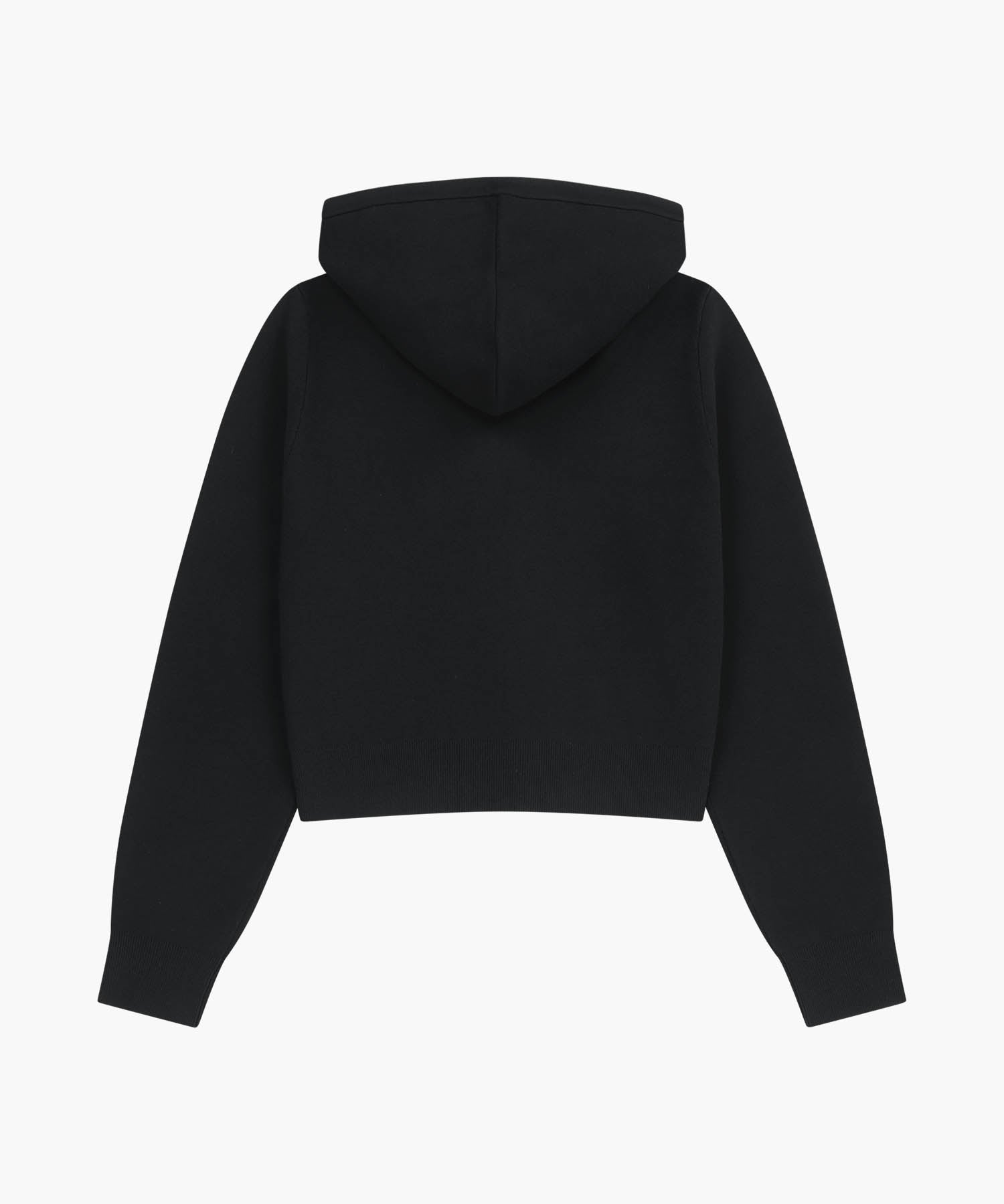 Marithe & Francois Girbaud - Small Classic Logo Crop Knit Hoodie Zipup (Black) product image 6 | TRAB K-Fashion Australia
