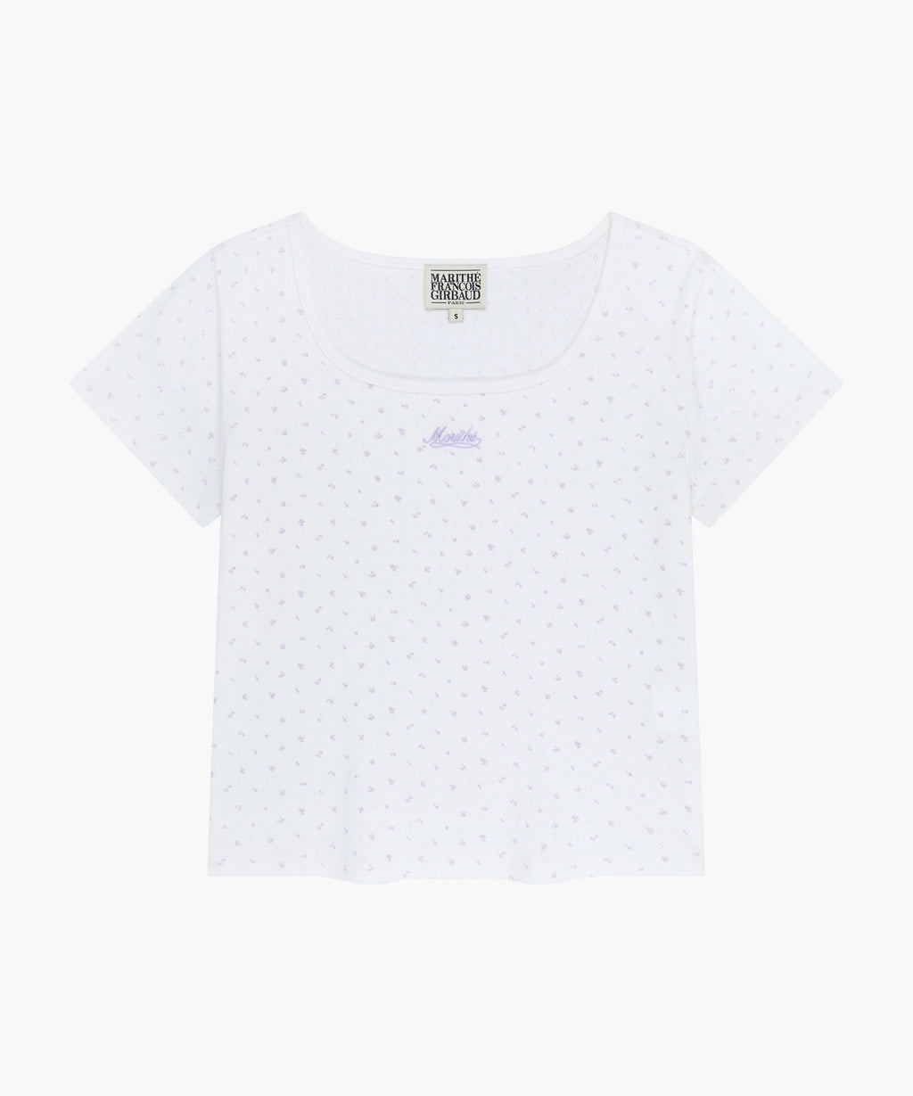 Marithe & Francois Girbaud - Flower Slim Crop Tee (Ivory) product image 6 | TRAB K-Fashion Australia