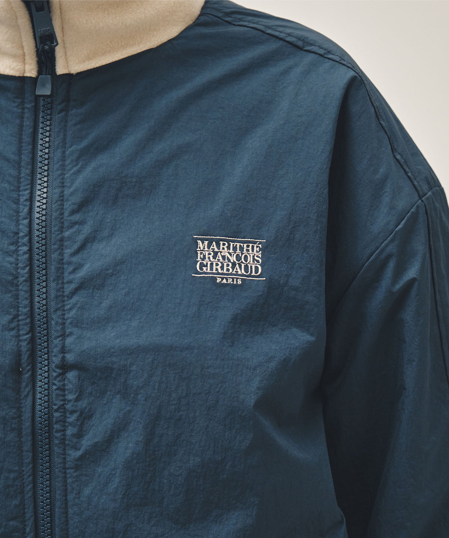Marithe & Francois Girbaud - Classic Logo Reversible Fleece Jacket (Cream) product image 6 | TRAB K-Fashion Australia