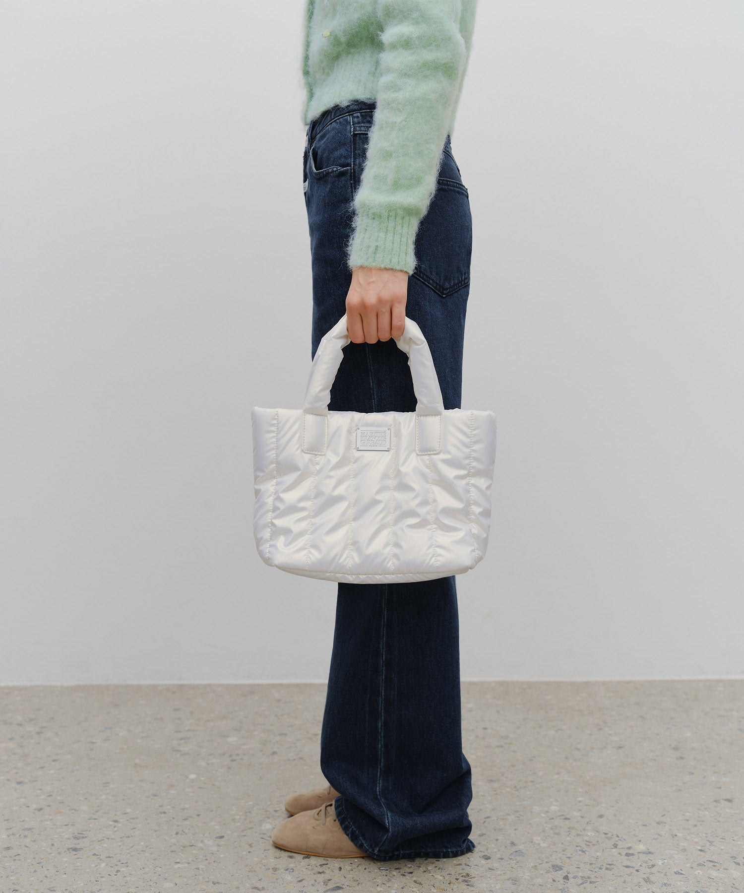 Marithe & Francois Girbaud - Classic Logo Matt Metallic Padding Bag (Ivory) product image 6 | TRAB K-Fashion Australia