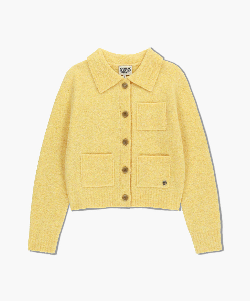 Marithe & Francois Girbaud - 3 Pocket Boucle Cardigan (Yellow) product image 6 | TRAB K-Fashion Australia