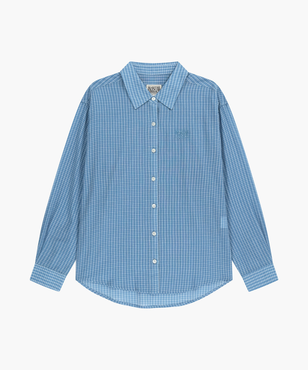 Marithe & Francois Girbaud - Pattern Sheer Shirt (Blue) product image 6 | TRAB K-Fashion Australia