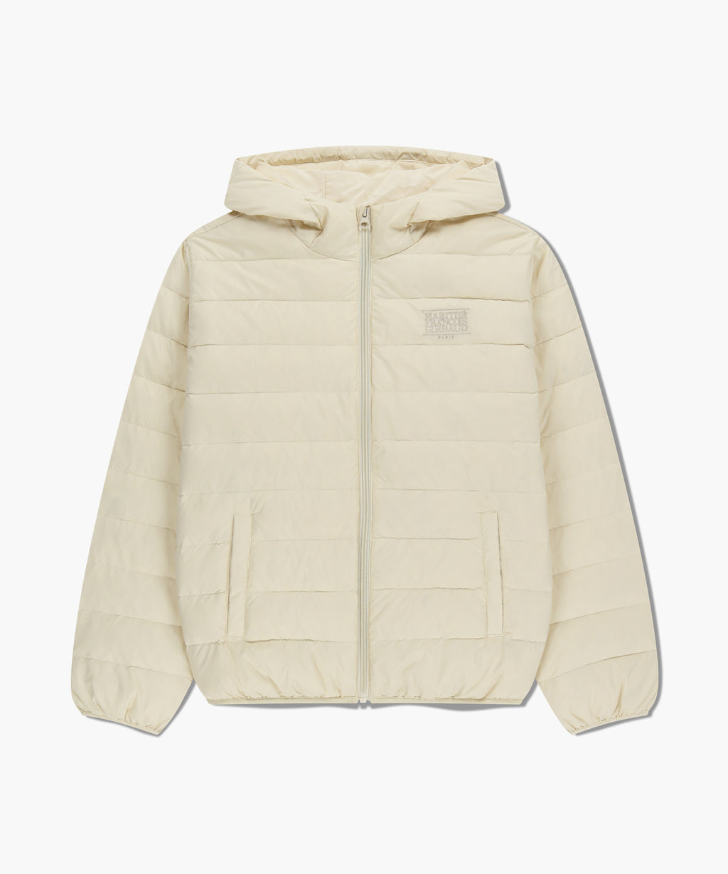 Marithe & Francois Girbaud - Classic Logo Hooded Light Down Jacket (Ivory) product image 6 | TRAB K-Fashion Australia