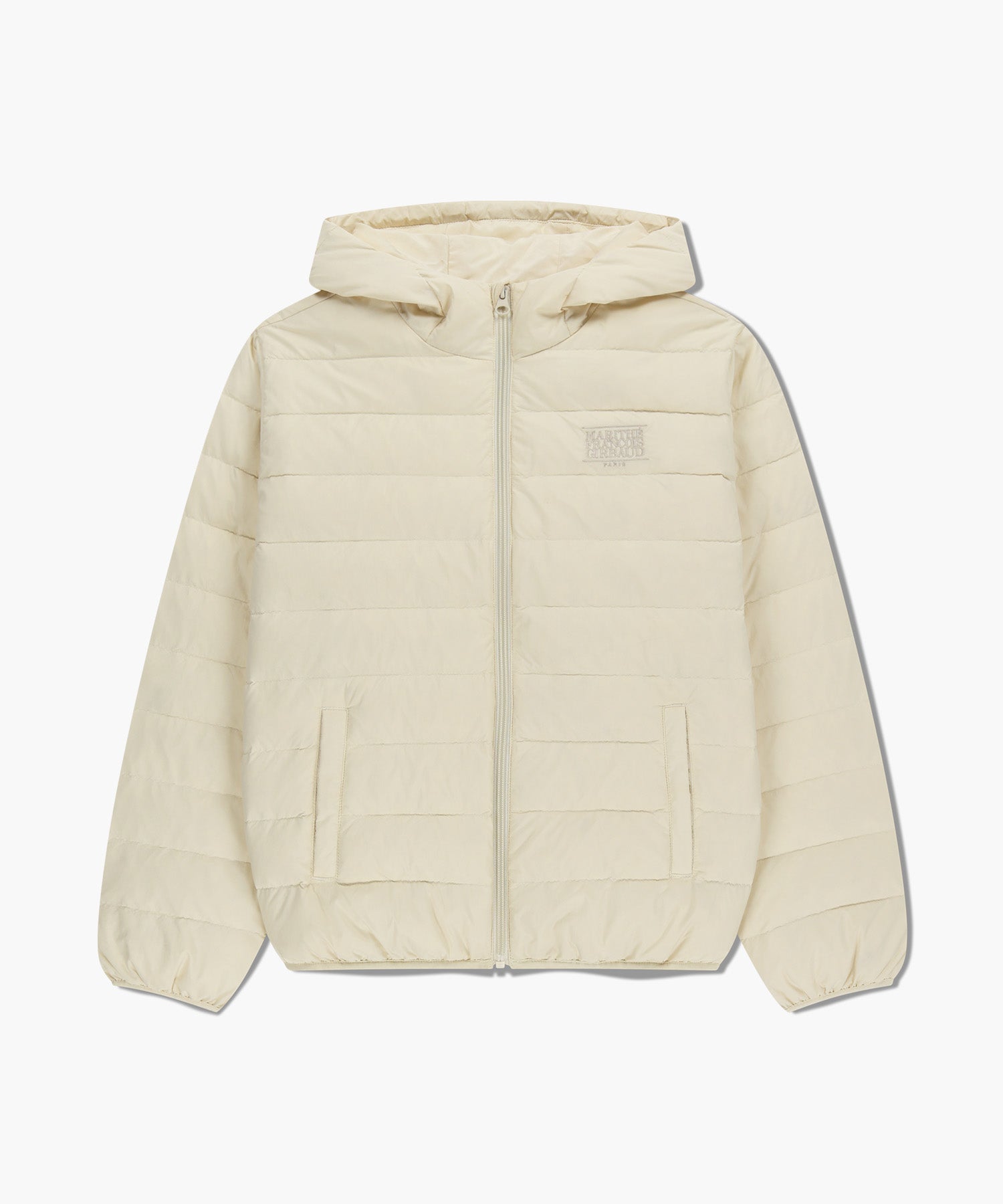 Marithe & Francois Girbaud - Classic Logo Hooded Light Down Jacket (Ivory) product image 6 | TRAB K-Fashion Australia