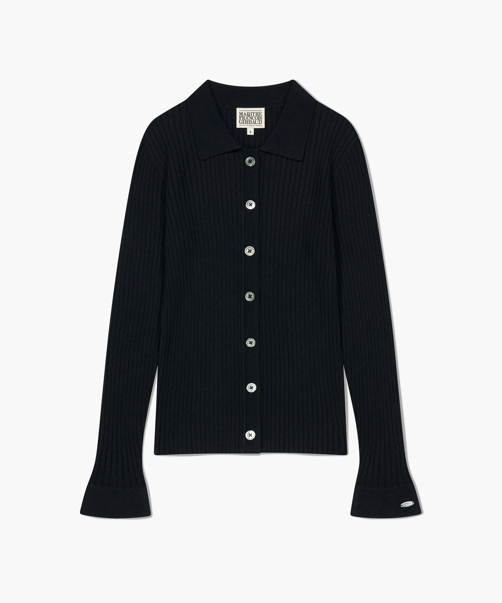 Marithe & Francois Girbaud - Slim Fit Collar Cardigan (Black) product image 6 | TRAB K-Fashion Australia