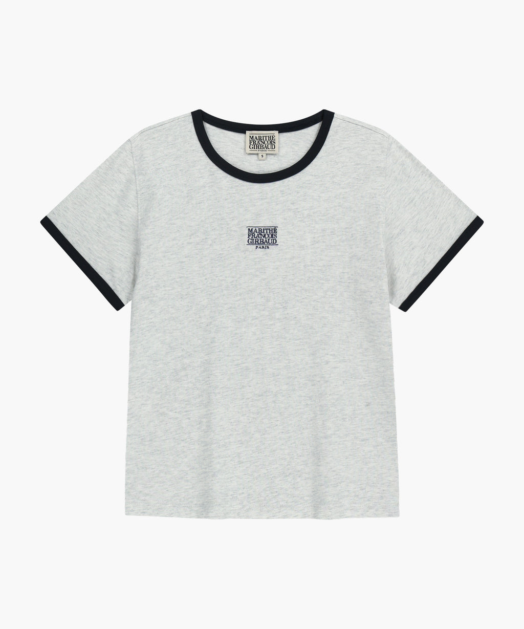 Marithe & Francois Girbaud - Classic Logo Ringer Tee (Light Heather Gray) product image 6 | TRAB K-Fashion Australia