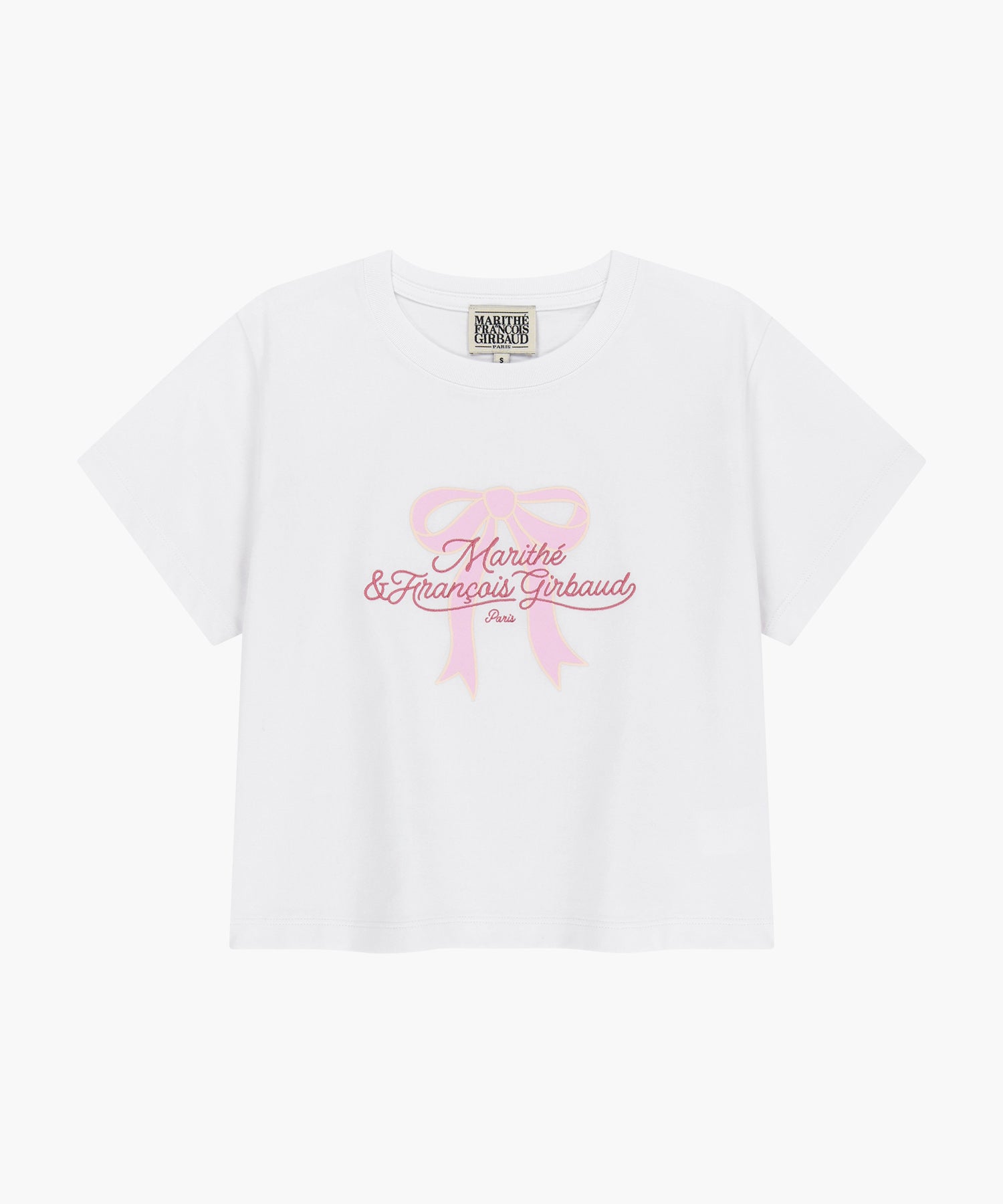 Marithe & Francois Girbaud - Sorona Cool Ribbon Graphic Crop Tee (White) product image 6 | TRAB K-Fashion Australia